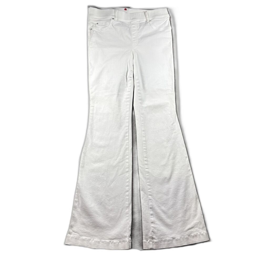 Spanx Women Jeans Wide Flare Leg Stretch 20349R White Large 12/14 P184